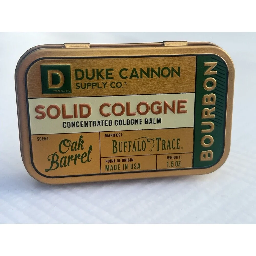 Duke Cannon Supply Co. Solid Cologne for Men Bourbon (Woodsy, Charred Oak Barrel